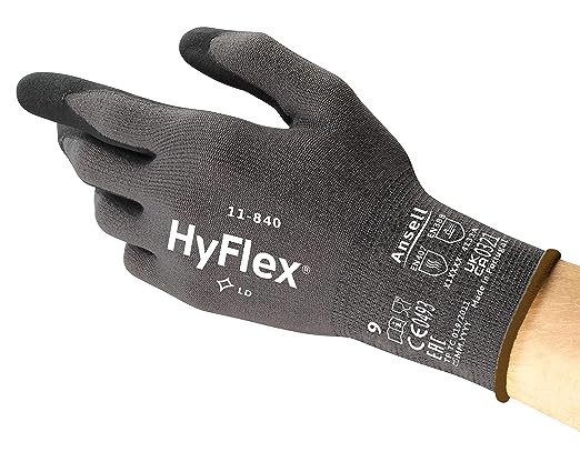 GUANTE HYFLEX® SIN SILICONA, FORRO DE  GALGA 15; REVESTIMIENTODE  ESPUMA DE NITRILO , TALLA M (DOCENA) #11-840