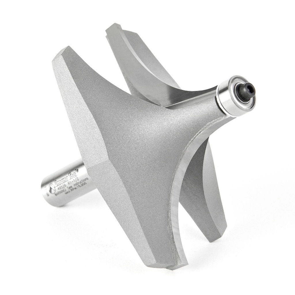 Carbide Tipped Corner Rounding 1-1/2 R x 3-1/2 D x 1-3/4 CH x 1/2 Inch SHK w/ Lower Ball Bearing Router Bit,Amana Tool 49526