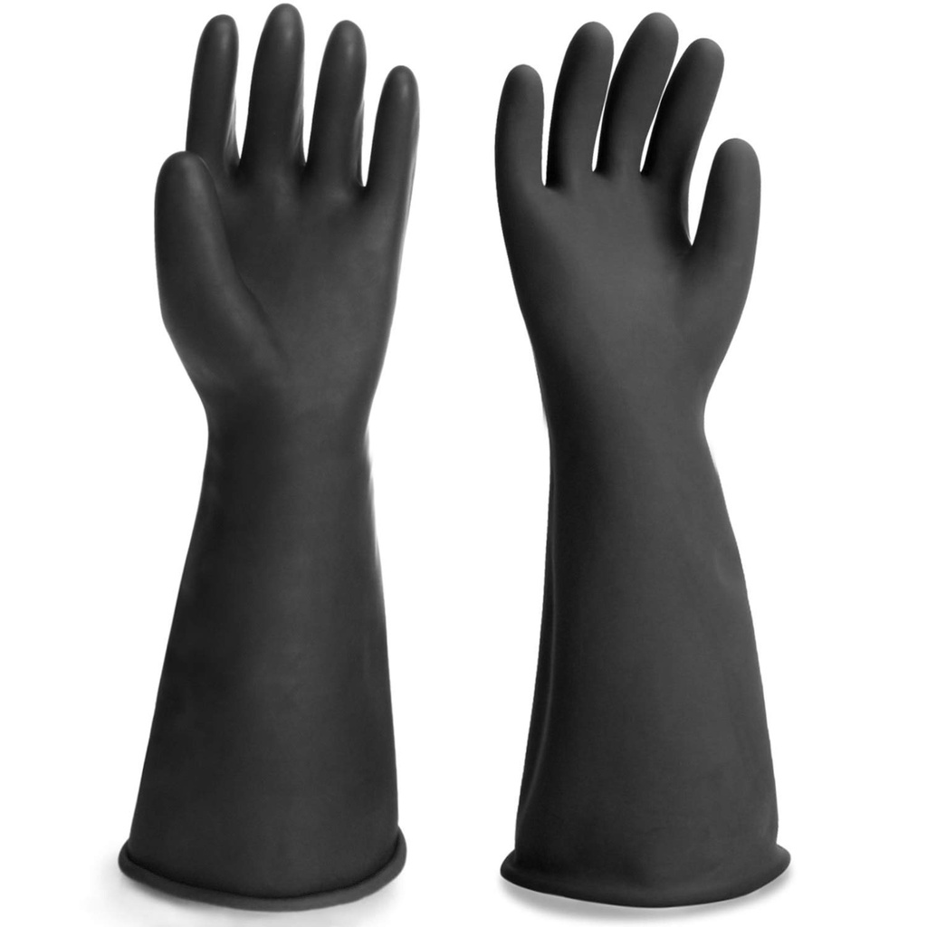 Guantes de goma resistentes a productos químicos, pintura y trabajo pesado, 18" de largo talla XL (Par)