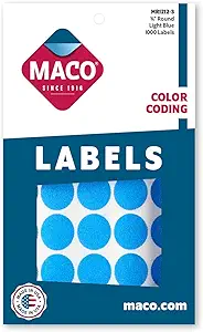 [QA-MR1212-3] ETIQUETA REDONDA FIFO AZUL 3/4 (MR1212-3) CAJA CON 1000 PIEZAS