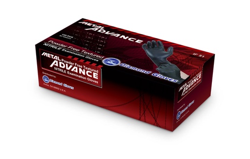 [QA-IF51S] Guante de nitrilo negro metal Advance Talla S #IF51 Caja con 100 piezas