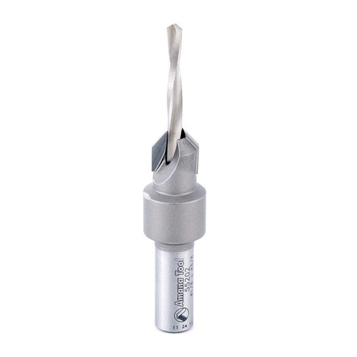 [QA-55202] Amana Tool 55202 Avellanador con punta de carburo #6 Tornillo 3/8 D x 1/8 Taladro D x 5/16 Redondo SHK