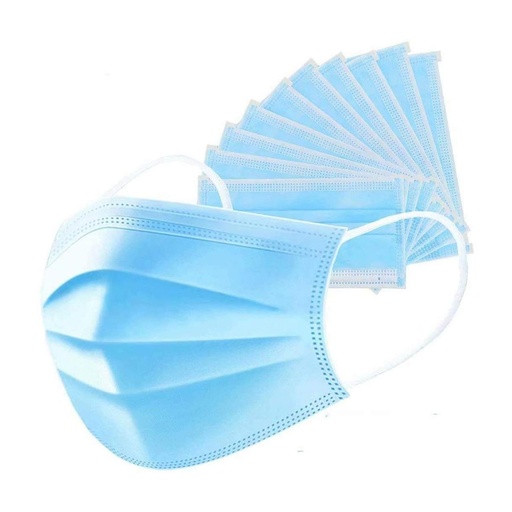 [QA-CUB-AZL] Cubreboca tricapa azul Caja/50 piezas