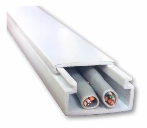 [QA-TMK1020SDCC] Canaleta blanca de PVC auto extinguible, sin división, 20 x 10 mm, tramo de 6 pies de largo