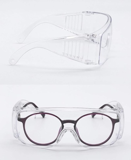 [QA-46181800] Lente de proteccion de policarbonato resistente a los impactos, para uso de laboratorios, de construcción, trabajo al aire libre, protección ocular. Caja con 6 pares