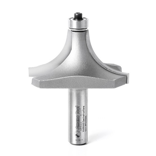 [QA-49522] Carbide Tipped Corner Rounding 1 R x 2-1/2 D x 1-1/4 CH x 1/2 Inch SHK w/ Lower Ball Bearing Router Bit, Amana Tool 49522 