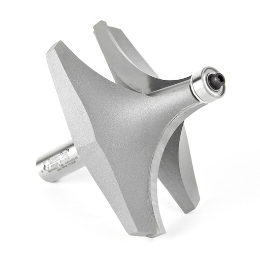 [QA-49526] Carbide Tipped Corner Rounding 1-1/2 R x 3-1/2 D x 1-3/4 CH x 1/2 Inch SHK w/ Lower Ball Bearing Router Bit,Amana Tool 49526