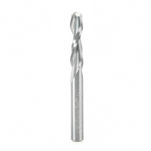 [QA-46376] Carbide Double Flute Up-Cut Ball Nose Spiral 1/8 R x 1/4 D x 1 CH x 1/4 SHK x 2-1/2 Inch Long Router Bit, Amana Tool 46376
