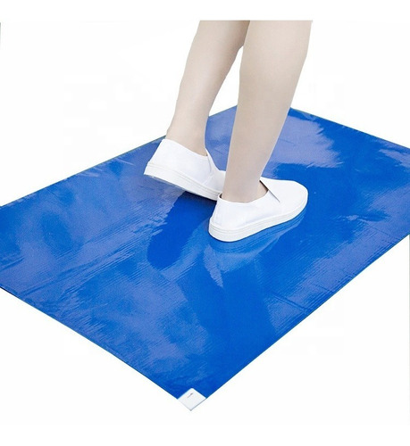 [QA-PS-183664-B] Tapete azul hoja con 60 capaz, caja/4 laminas, marca Purus