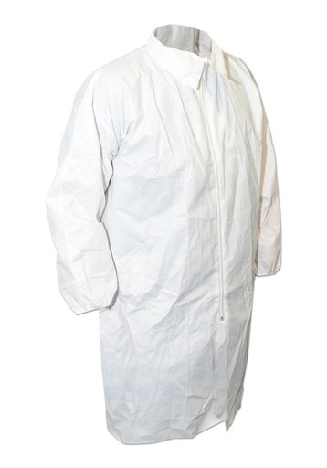 [QA-LC-MP-XL] Bata blanca microporosa para laboratorio Caja/500 piezas