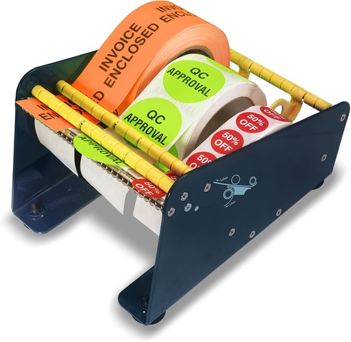 [QA-B095] Dispensador manual de etiquetas de mesa (6 1/2 pulgadas de ancho/6.496 in), rollos ajustables