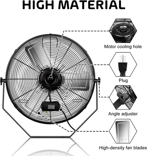 [QA-HIFANXWA24] Ventilador 3 Velocidades 24pul(61cm) Para posicionamiento en pared, industrial metálico, alta
resistencia