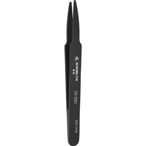 [QA- 2A-ESD] Tweezers - Straight Tapered Flat Point - Conductive Plastic