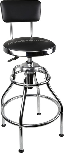 [QA-82-738] Taburete hidráulico ajustable, color  negro, marca Olympia Tools (Rotulado REFACCIONARIA DEL VALLE)