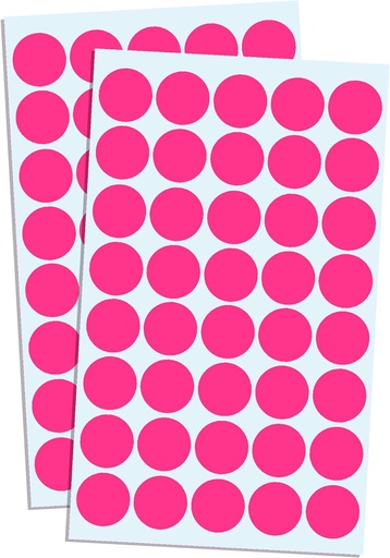 [QA-CCROS] ETIQUETA REDONDA ROSA MEDIDA 3/4 PAQUETE CON 2000 PIEZAS, 50 HOJAS CON 40 ETIQUETAS