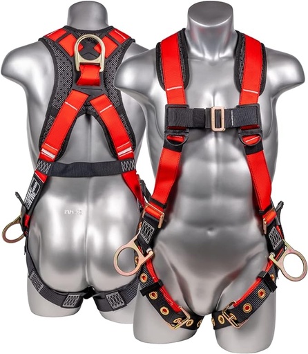 [QA-ARNPALSAF] Arnes de cuerpo completo, con ajuste de 5 puntos, anillo en D dorsal, talla Universal