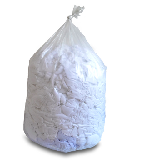 [QA-CTBR-50] TRAPO DE CAMISETA COLOR BLANCO, RECICLADO, COSTAL DE 50LB
