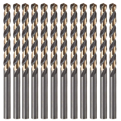 [QA-DHTI25] Brocas recubiertas de nitruro de titanio de 1/8", acero de alta velocidad M2 de alta calidad, para metal y madera (Paquete 12 piezas)